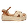 Sandalias de plataforma en yute hebilla para mujer color beige F230-20