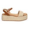 Sandalias de plataforma en yute hebilla para mujer color beige F230-21
