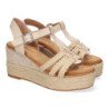 Sandalias de cuña en yute con plataforma para mujer color beige F230-48
