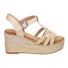 Sandalias de cuña en yute con plataforma para mujer color beige F230-48