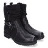 Botines planos estilo motero biker para mujer color negro F6603