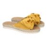 Sandalias planas cómodas para mujer pala con lazo color amarillo FB-5056