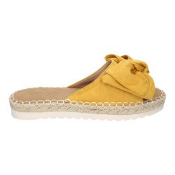 Sandalias planas cómodas para mujer pala con lazo color amarillo FB-5056