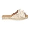 Sandalias planas cómodas para mujer pala con lazo color beige FB-5056