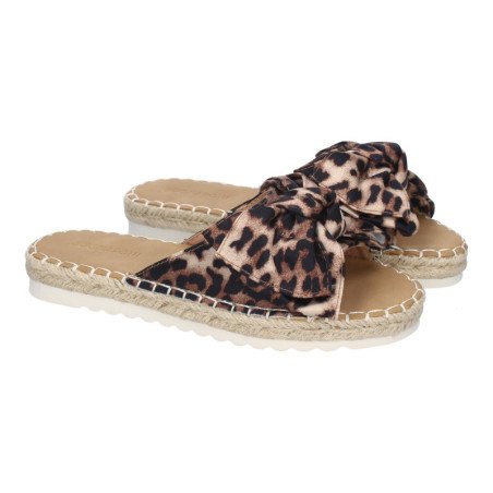 Sandalias planas cómodas para mujer pala con lazo estampado animal FB-5056