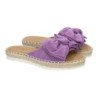 Sandalias planas cómodas para mujer pala con lazo color lila FB-5056
