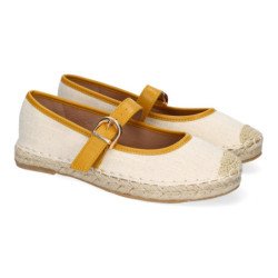 Bailarinas estilo alpargatas en yute para mujer color amarillo FB-5066