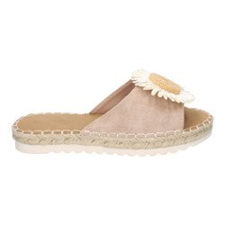 Sandalias planas cómodas para mujer pala flor color blanco FB-5198