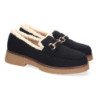 Mocasines de tacón bajo elegantes para mujer color negro FF-3348