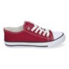 Zapatillas planas de lona cómodas para mujer color burdeos FG-2913