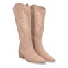 Botas camperas altas tacón bajo para mujer color kaki