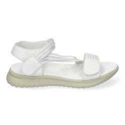 Sandalias planas cómodas cierre velcro mujer color blanco FZ23-26