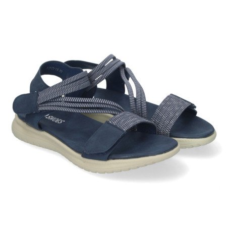 Sandalias planas cómodas cierre velcro mujer color marino FZ23-26