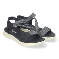 Sandalias planas cómodas cierre velcro mujer color negro FZ23-26