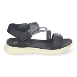 Sandalias planas cómodas cierre velcro mujer color negro FZ23-26