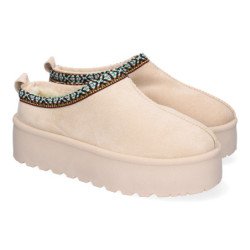 Zapatillas estilo australianas plataforma para mujer color beige G-008