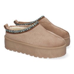Zapatillas estilo australianas plataforma para mujer color kaki G-008