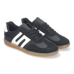 Zapatillas planas cómodas para mujer color negro G-011