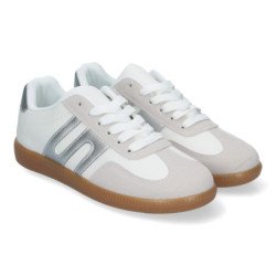 Zapatillas plateadas planas cómodas para mujer G-011