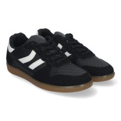 Zapatillas planas cómodas elegantes para mujer color negro G011-2