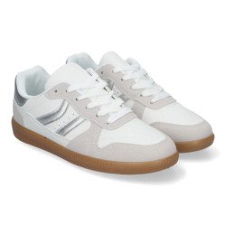 Zapatillas plateadas planas cómodas elegantes para mujer G011-2