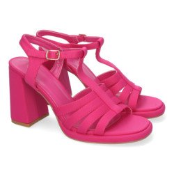 Sandalias de tacón medio de vestir para mujer color fucsia G2433