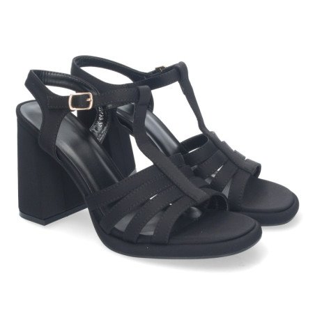Sandalias de tacón medio de vestir para mujer color negro G2433