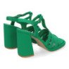 Sandalias de tacón medio de vestir para mujer color verde G2433