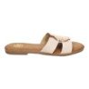 Sandalias planas cómodas broche en pala mujer beige GG-63