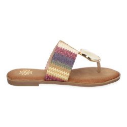 Sandalias planas estilo esclava para mujer color kaki GG-72