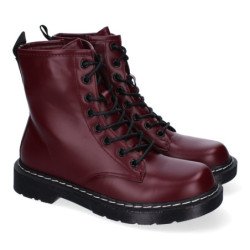 Botas militares suela track para mujer color burdeos GX320