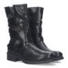 Bota estilo motero tacón bajo hebillas mujer color negro H69561-5