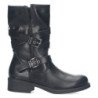 Bota estilo motero tacón bajo hebillas mujer color negro H69561-5