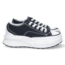 Zapatilla plataforma lona mujer color negro HB-0361