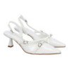 Zapatos de vestir tacón medio para mujer color blanco HD337
