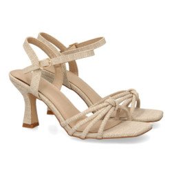 Sandalias de tacón elegante para mujer color beige HF-5136