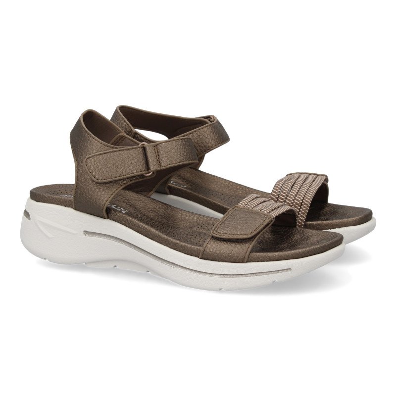 Sandalias planas cómodas para mujer color bronce HLS-0691
