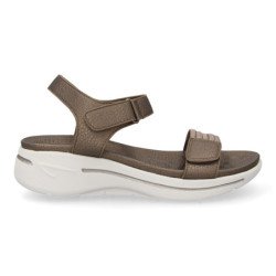 Sandalias planas cómodas para mujer color bronce HLS-0691