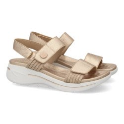 Sandalias planas cómodas para mujer color champan HLS-0692