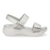 Sandalias plateadas planas cómodas para mujer HLS-0692