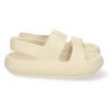Sandalias planas acolchadas cómodas para mujer color beige HS-04
