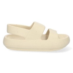 Sandalias planas acolchadas cómodas para mujer color beige HS-04