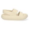 Sandalias planas acolchadas cómodas para mujer color beige HS-04