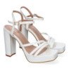 Sandalias tacón cómodo fiesta para mujer color blanco JL608