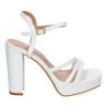 Sandalias tacón cómodo fiesta para mujer color blanco JL608
