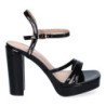 Sandalias tacón cómodo fiesta para mujer color negro JL608