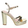 Sandalias doradas tacón cómodo fiesta para mujer JL608