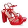 Sandalias tacón cómodo fiesta para mujer color rojo JL608