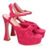 Sandalias de fiesta tacón y plataforma para mujer color fucsia JL627