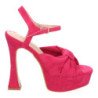 Sandalias de fiesta tacón y plataforma para mujer color fucsia JL627